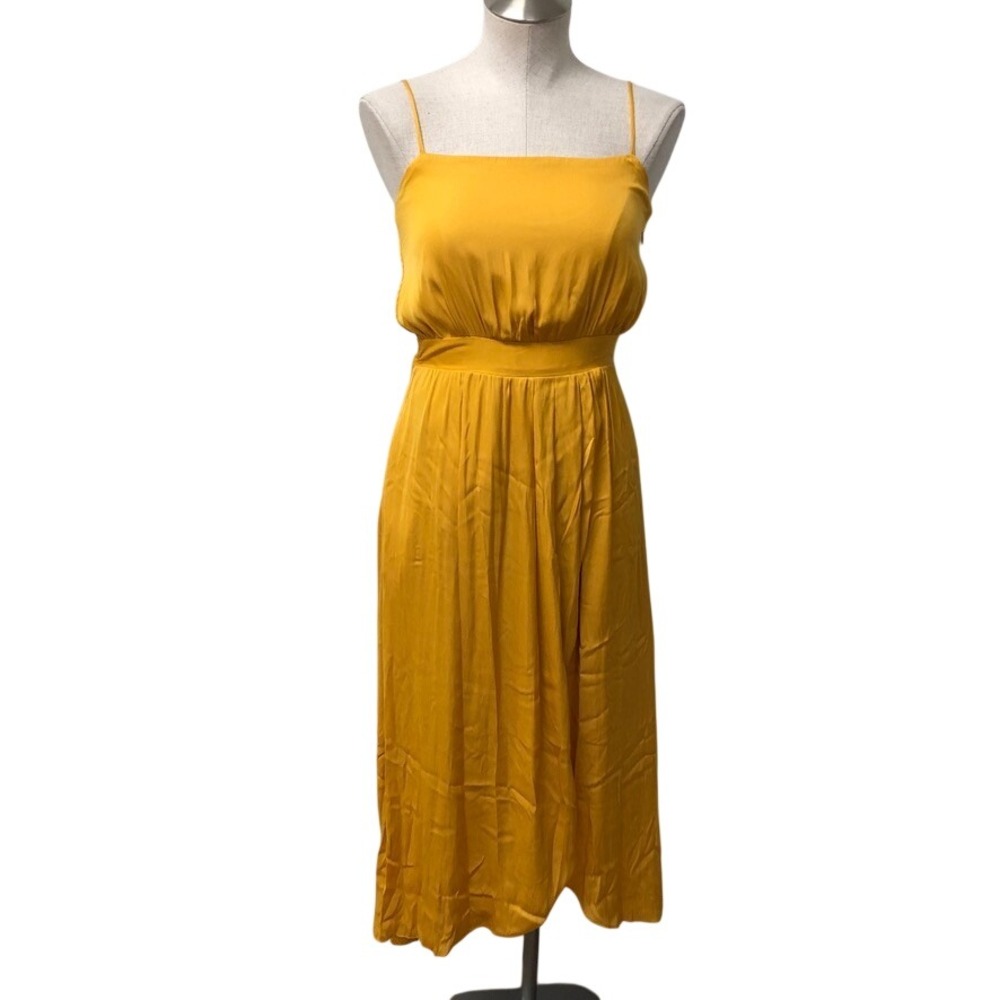 Modern Citizen Dress Women XS Yellow Midi Wrap High-Low Spaghetti Strap Party